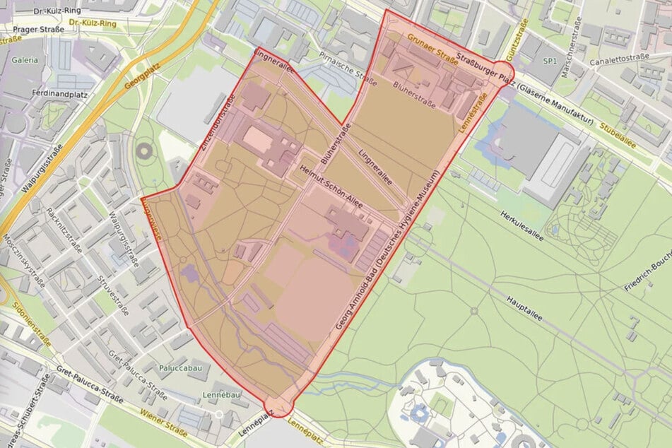 Für den Bereich rund um das Rudolf-Harbig-Stadion wurde eine Verbotszone festgelegt.