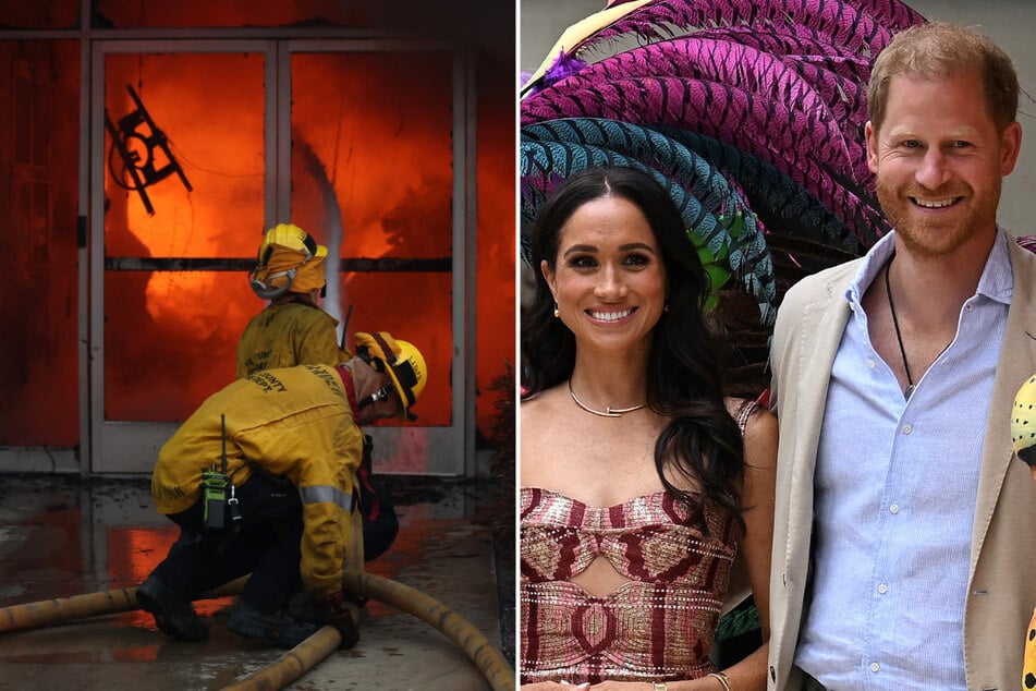 As devastating wildfires continue to rage in Los Angeles, Prince Harry (r.) and Meghan Markle have stepped up to help those affected.