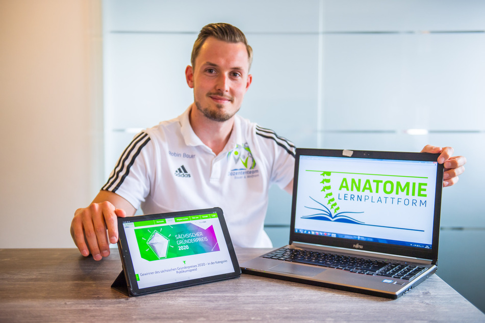 Robin Bauer (26) hat mit der Anatomie-Lernplattform den Publikumspreis des Sächsischen Gründerpreis gewonnen.