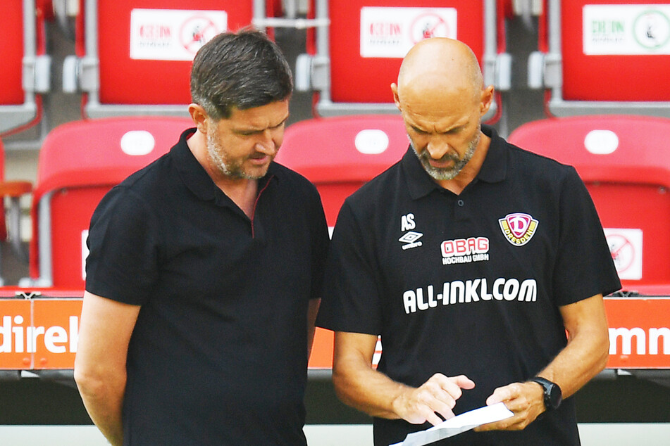 Sportgeschäftsführer Ralf Becker (li.) mit Trainer Alexander Schmidt.