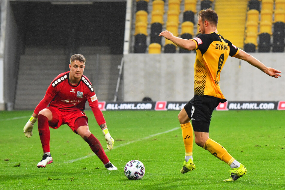 Pascal Sohm (29) sicherte Dynamo Dresden das erste Tor gegen Bischofswerda.