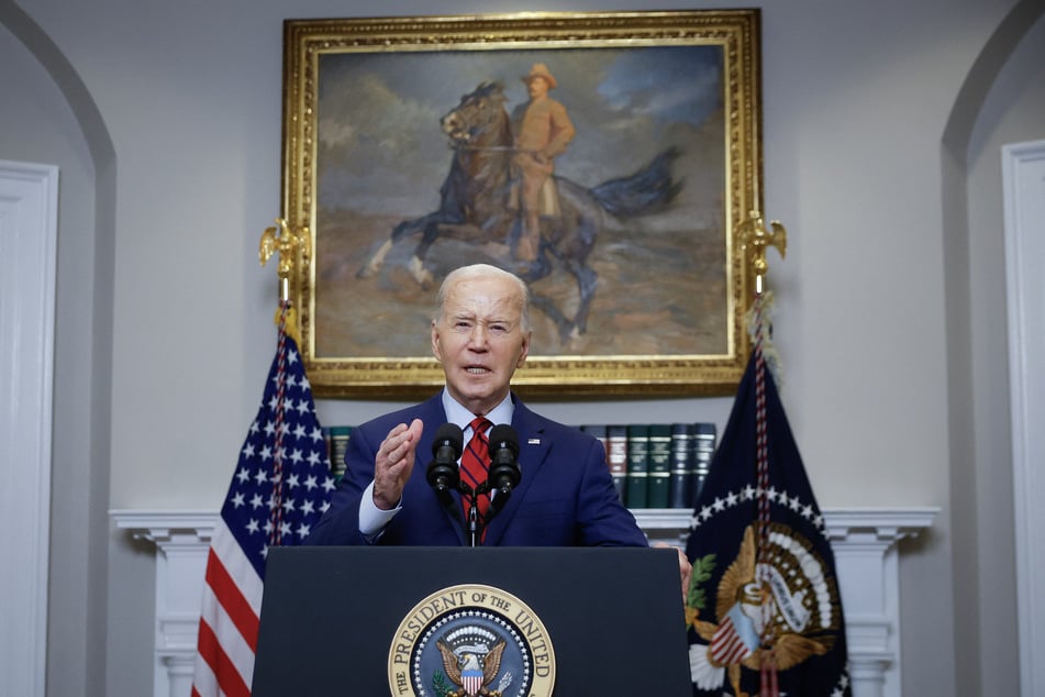 President Joe Biden speaks from the Roosevelt Room of the White House on Thursday in Washington, DC.