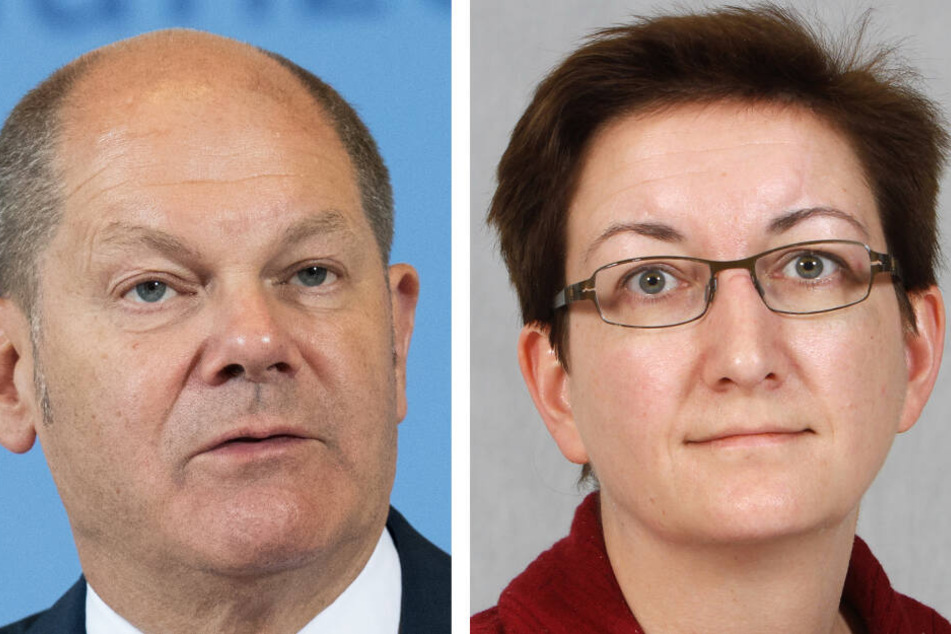 Die Bildkombo zeigt Bundesfinanzminister Olaf Scholz und die Brandenburger Landtagsabgeordnete Klara Geywitz.