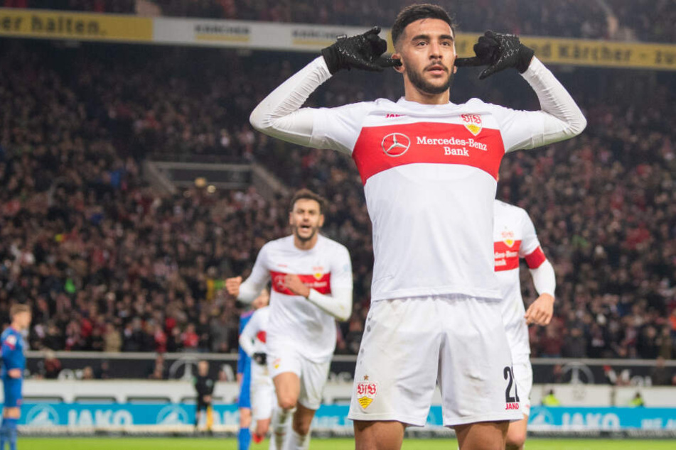 Nicolas Gonzalez bejubelt seinen Treffer beim 3:0-Sieg gegen den 1. FC Heidenheim.