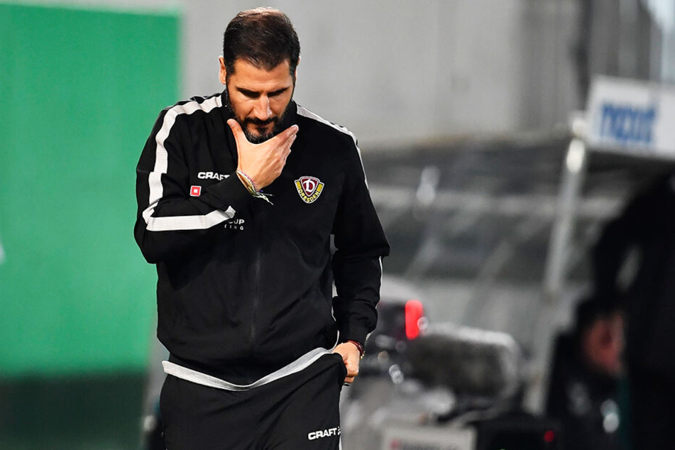 Wie geht's jetzt weiter? Dynamo-Trainer Cristian Fiel kratzte sich in Fürth nachdenklich den Bart.