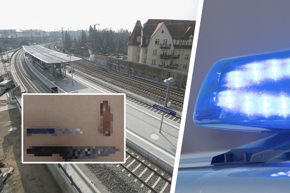 Dresden: Notbremsung am Bischofsplatz: Bewaffneter steht unter Drogen auf dem Bahngleis