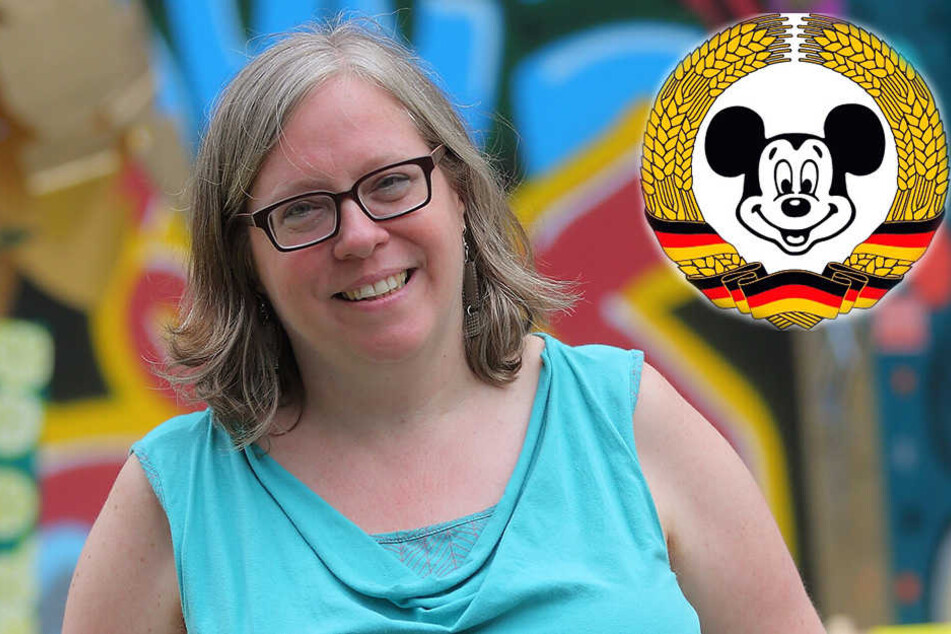 Die BRN-Koordinatorin Ulla Wacker (46). Rechts oben ist das BRN-Logo zu sehen.