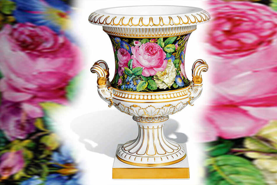 Die Kratervase „Blumenmalerei“ wird besonders nach Taiwan exportiert.