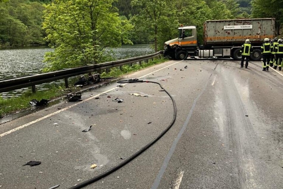 According to witnesses, the motorcyclist had suddenly driven left towards oncoming traffic.