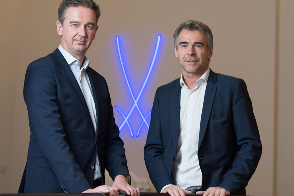 Die Meissen-Chefs Georg Nussdorfer (47, l.) und Tillmann Blaschke (55) glauben fest an den Erfolg ihrer Strategie.