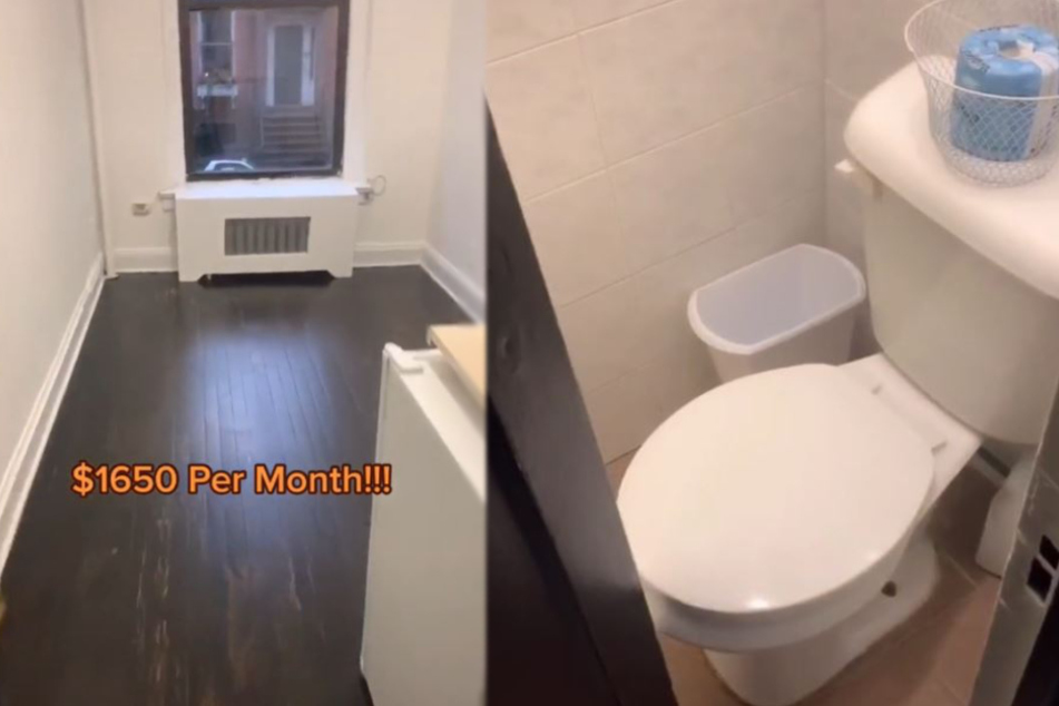 Left: the apartment. Right: the toilet, that is located on the other side of the hallway.