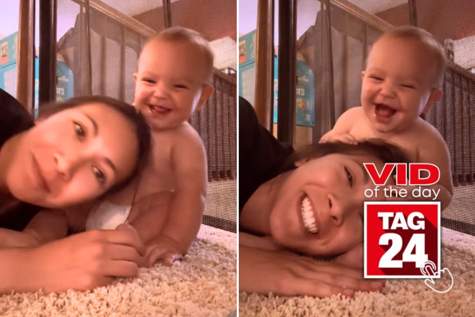 viral videos: Viral Video of the Day for November 18, 2024: Toddler can't stop laughing when mom rests her head on his lap!