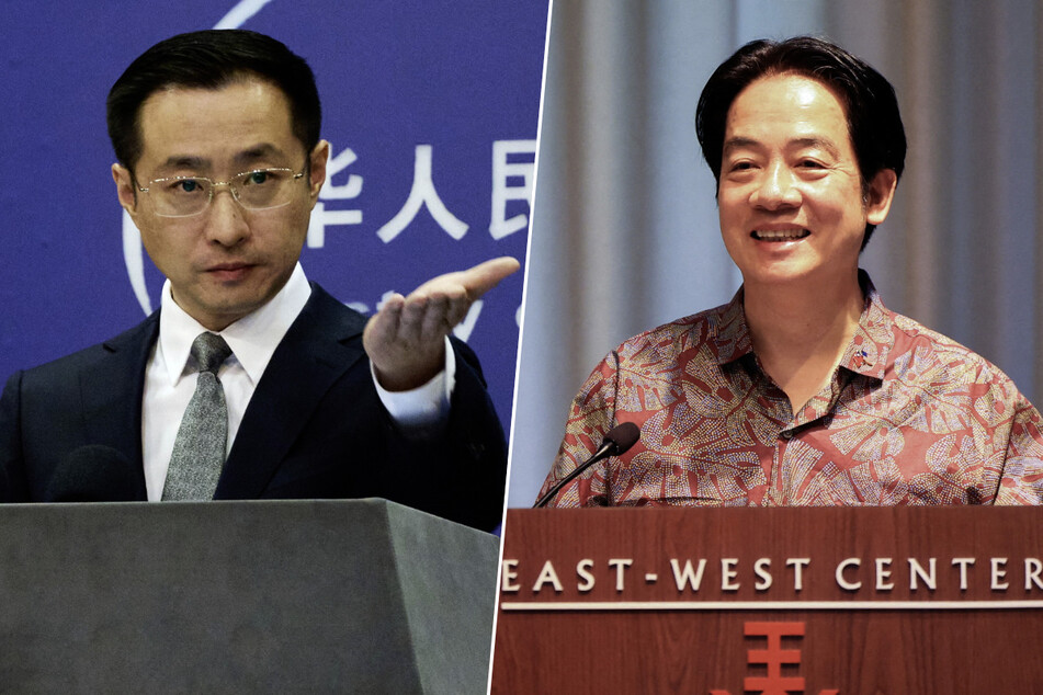 Chinese Foreign Ministry spokesperson Lin Jian (l.) has said that US efforts to contain China are "doomed to fail," amid Taiwanese President Lai Ching-te's Pacific tour this week.