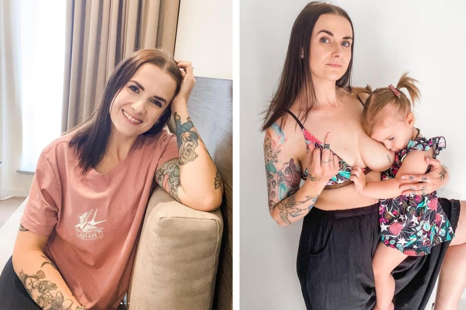 Lauren McLeod stillt ihre Tochter (r.) und ihren Sohn immer noch an der Brust.