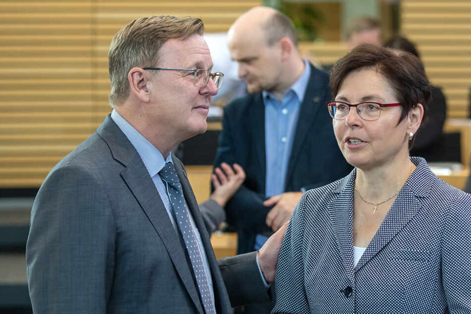 Ministerpräsident Bodo Ramelow (61, Linke) und Finanzministerin Heike Taubert (58, SPD).