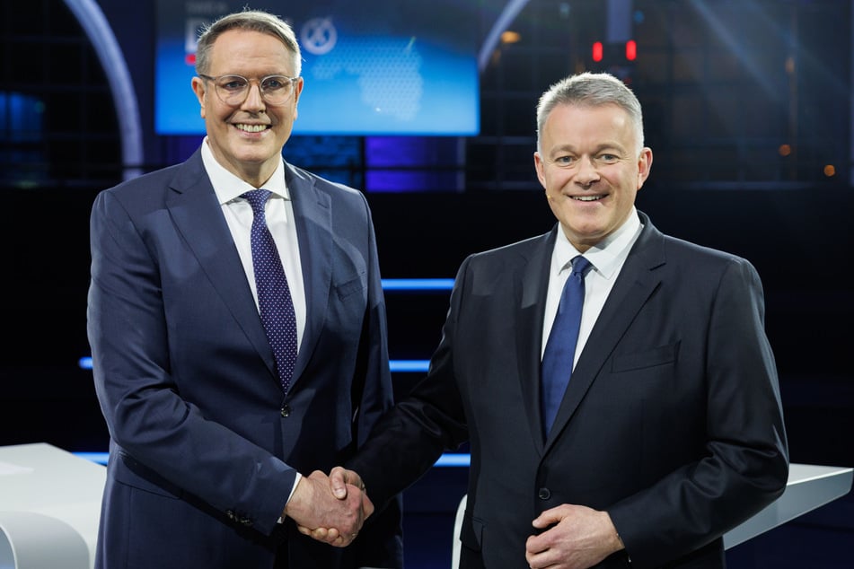 Die Spitzenkandidaten von SPD, Alexander Schweitzer (52, l.) und CDU, Gordon Schnieder (50), können beide auf den Wahlsieg ihrer Parteien hoffen.