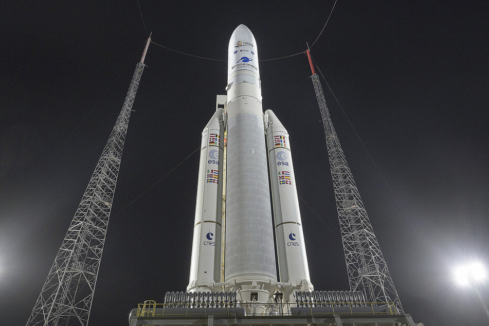 This massive Ariane 5 rocket took the James Webb Space Telescope into the icy blackness of space.