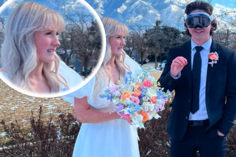 Wenn Blicke töten könnten: Bräutigam kommt mit VR-Brille zur Hochzeit!