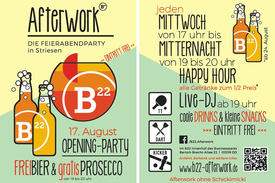 Der Flyer für das neue "B22 Afterwork".