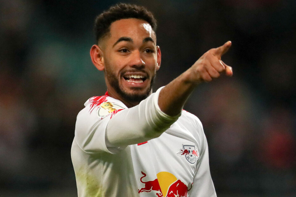 Leipzigs Matheus Cunha jubelt nach dem Tor zum 1:0 gegen Wolfsburg.