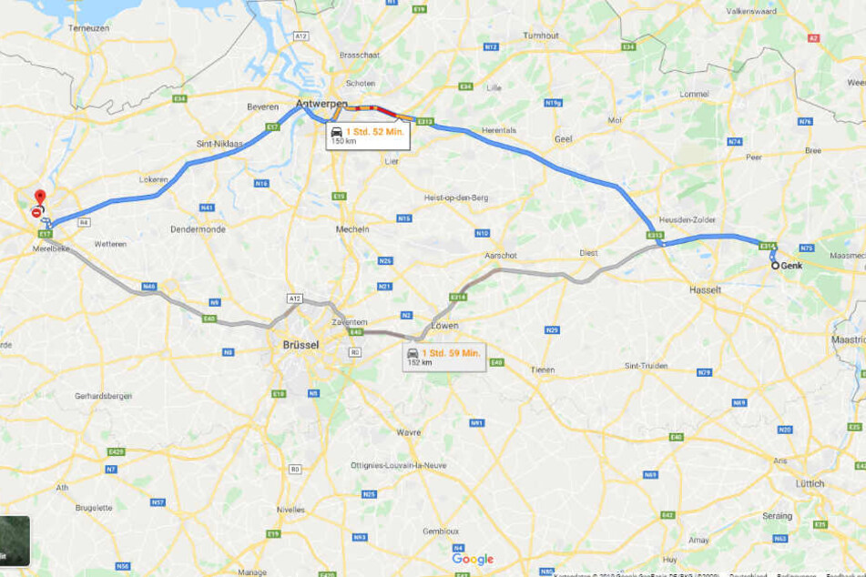 Gent im Westen und Genk im Osten des Landes - klingt ähnlich sind aber doch zwei verschiedene Städte.