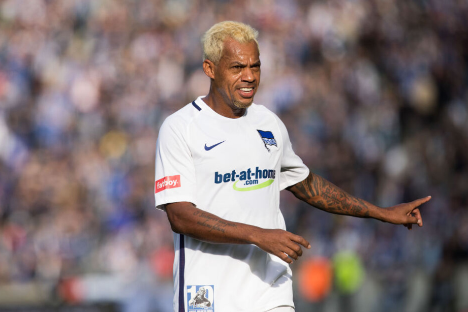 Ein letzter Auftritt im Berliner Olympiastadion: Marcelinho lief bei seinem Abschiedsspiel in im März 2017 nochmals im Hertha-Trikot auf.