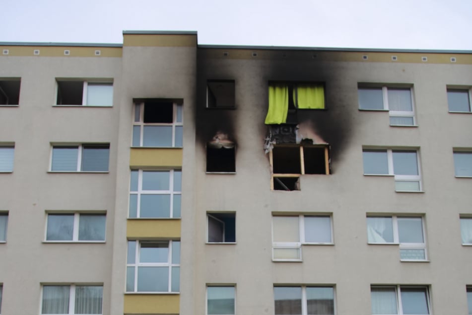 Von welcher Wohnung der Brand ausging, ist leicht zu erkennen.
