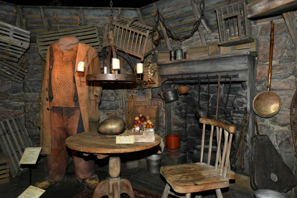 Das Set von Hagrids Hütte wird in der Harry Potter Ausstellung gezeigt.