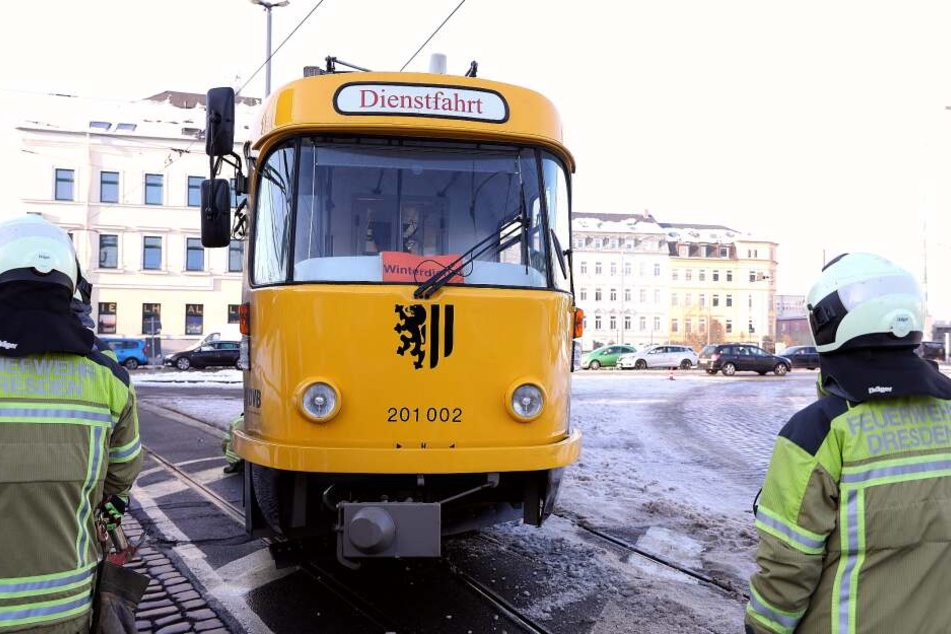 Wieder entgleiste eine Straßenbahn in Dresden.