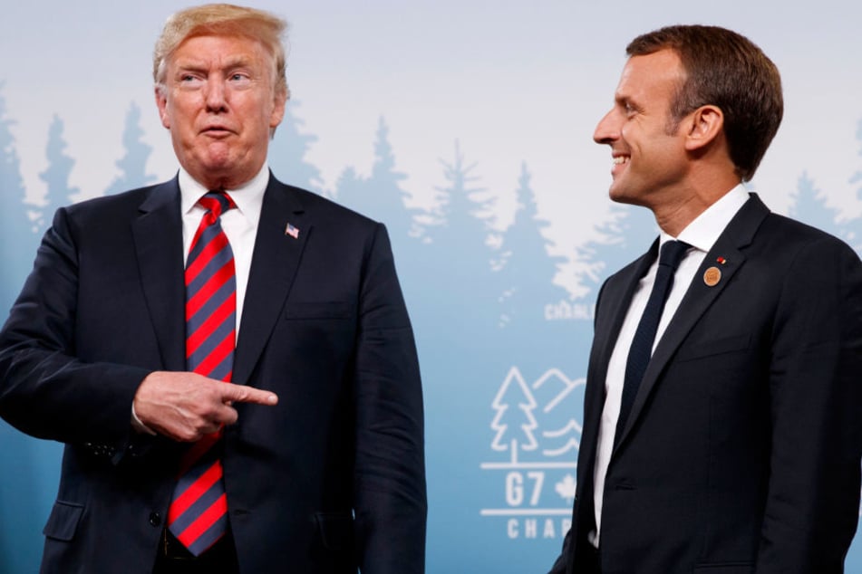 "Warum verlassen Sie nicht einfach die EU?", soll Donald Trump (links) den französischen Staatschef Emmanuel Macron (rechts) gefragt haben.