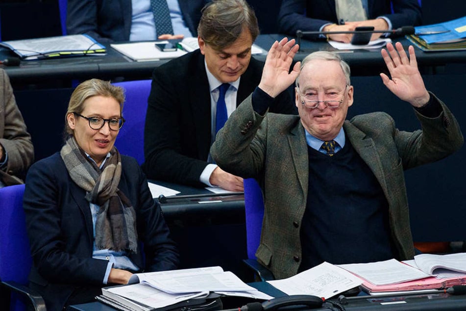 Grund zur Freude bei den AfD-Fraktionsvorsitzenden Alice Weidel und Alexander Gauland: In einer Wahlumfrage kommt die Partei auf 16 Prozent.