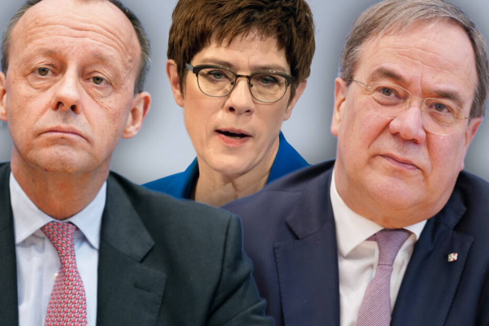 Friedrich Merz, Annegret Kramp-Karrenbauer und Armin Laschet (v.l.n.r.) stehen beim politischen Aschermittwoch aus aktuellem Anlass im Fokus. (Bildmontage)