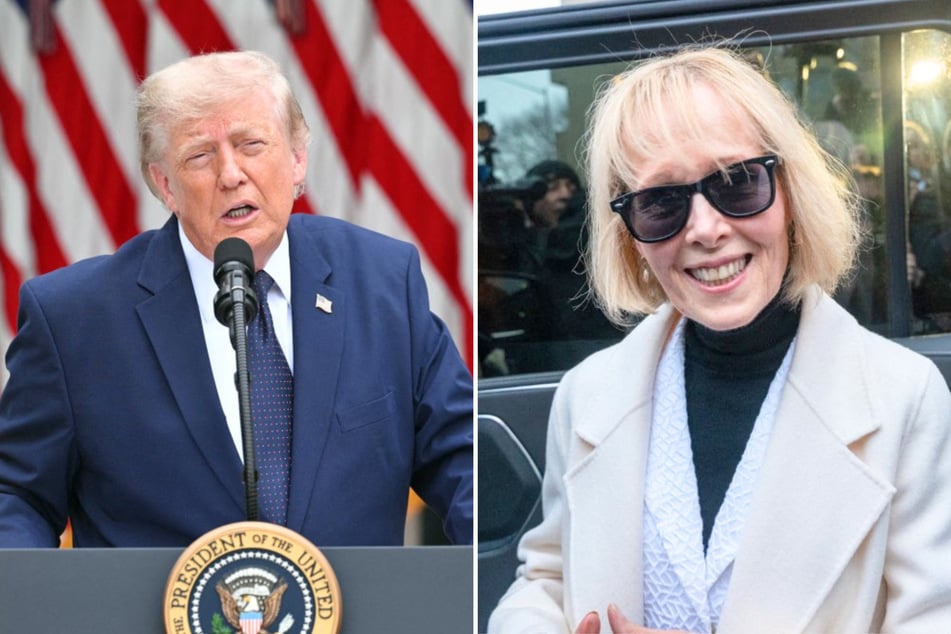 Court documents reveal that President Donald Trump (l) paid E. Jean Carroll the $5.6 million he owes in their sex abuse and defamation case.