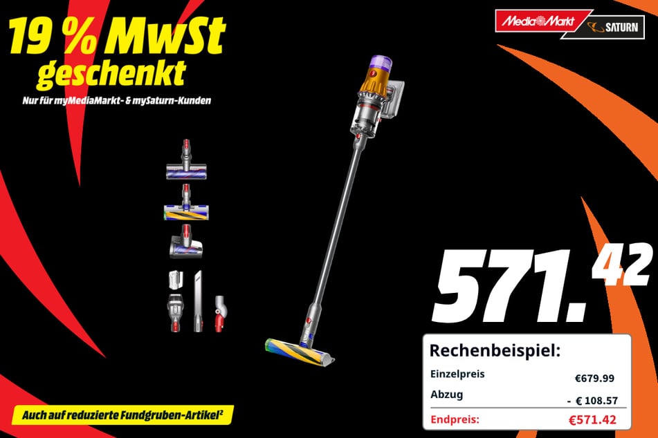 Dyson-Staubsauger für 571,42 Euro.