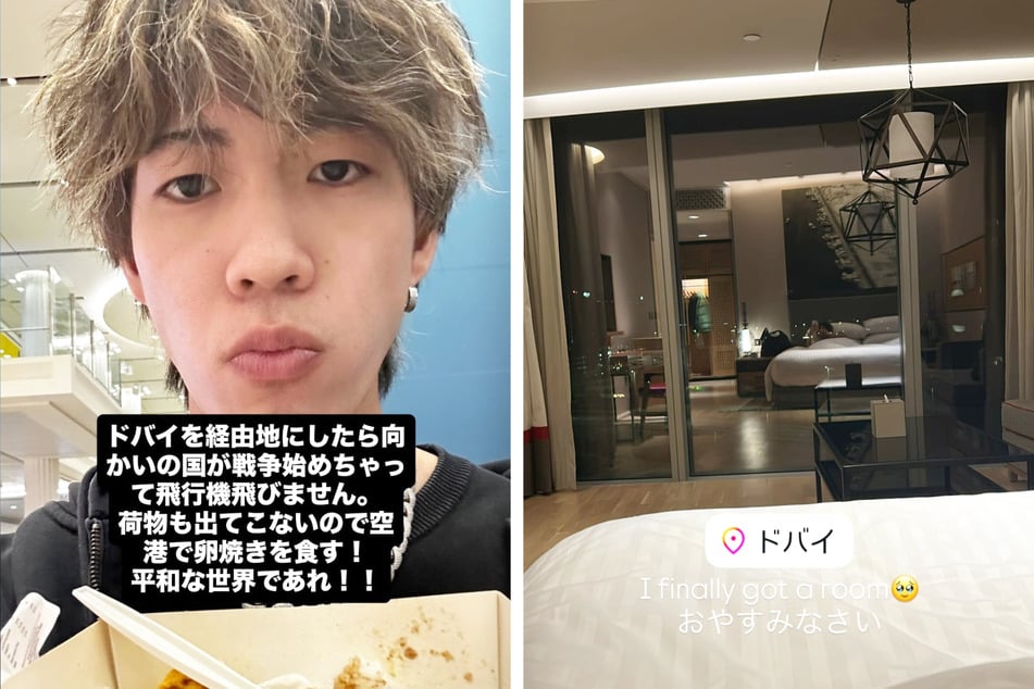 Auf Instagram zeigte Ren Nikaido seinen Fans Einblicke in seine Lage am Flughafen in Dubai.