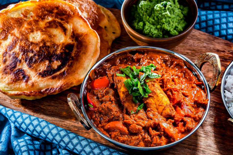 Butter Chicken mit indischem Naan: Der Hühnchen-Klassiker landete am häufigsten in der Bestellung der Dresdner.
