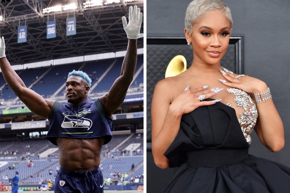 The Seattle Seahawks’ DK Metcalf (l.) and hip-hop artist, Saweetie are among the A-listers featured in the NFL teaser to promote the season's kickoff weekend.