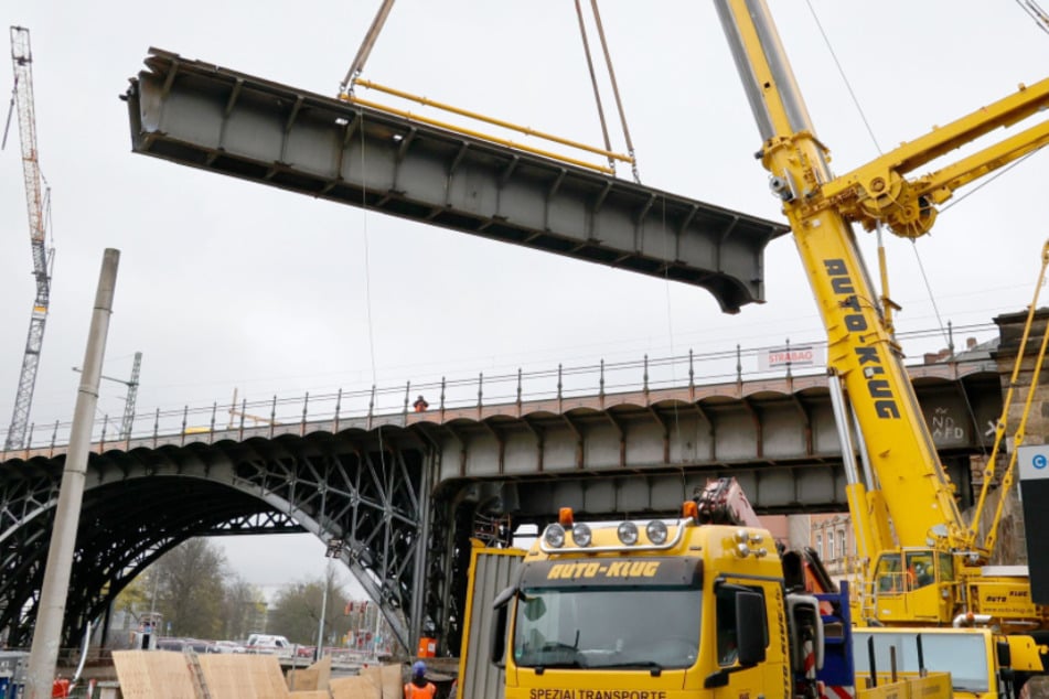 Baustellen Chemnitz: Spannender Anblick: Die Sanierung vom Chemnitzer Viadukt geht voran