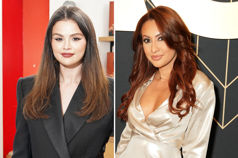 Francia Raisa (r.) denied any "beef" with Selena Gomez but did not respond to questions about whether there was ever a falling out.