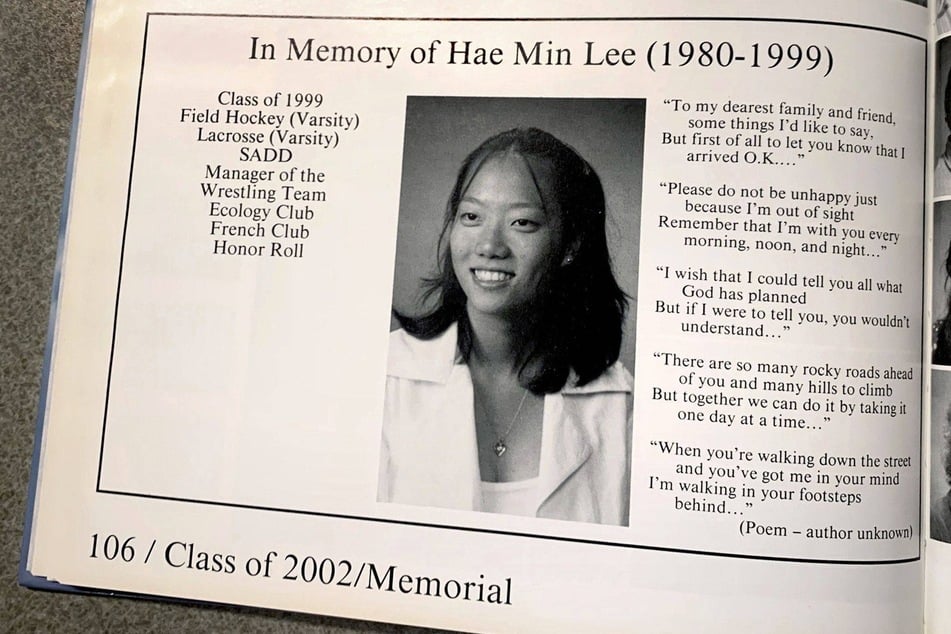 Hae Min Lee's body was found buried in February 1999 in a shallow grave in the woods of Baltimore, Maryland. The 18-year-old had been strangled.