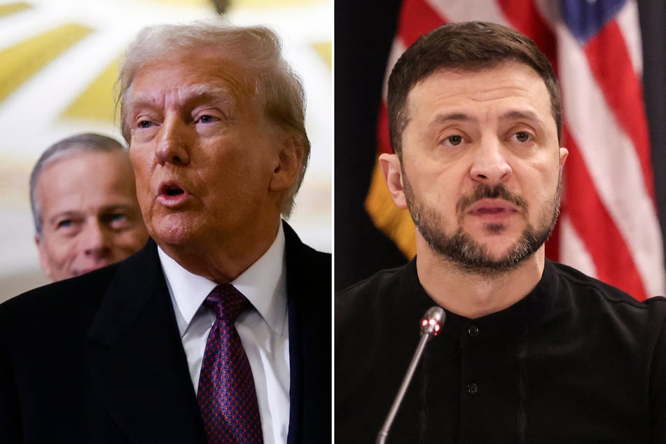 Ukrainian President Volodymyr Zelensky (r.) on Thursday said Donald Trump's return to the White House would open "a new chapter".