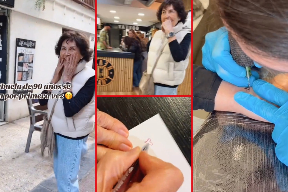 This 90-year-old grandma went crazy viral after getting her first tattoo.