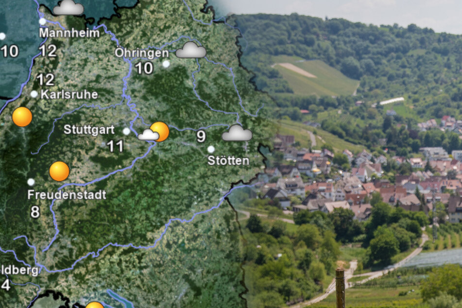 So wird das Wetter am Sonntag im Ländle. (Fotomontage)