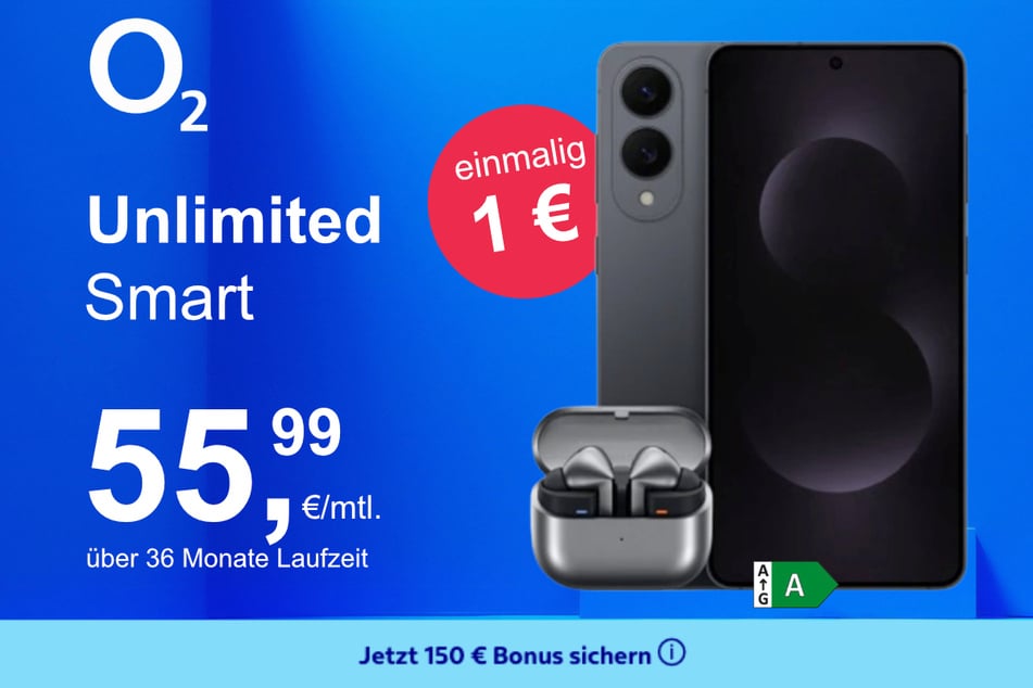 Das Samsung Galaxy S25 Edge + Buds 3 Pro im o2 Mobile Unlimited Smart für einmalig 1 Euro.