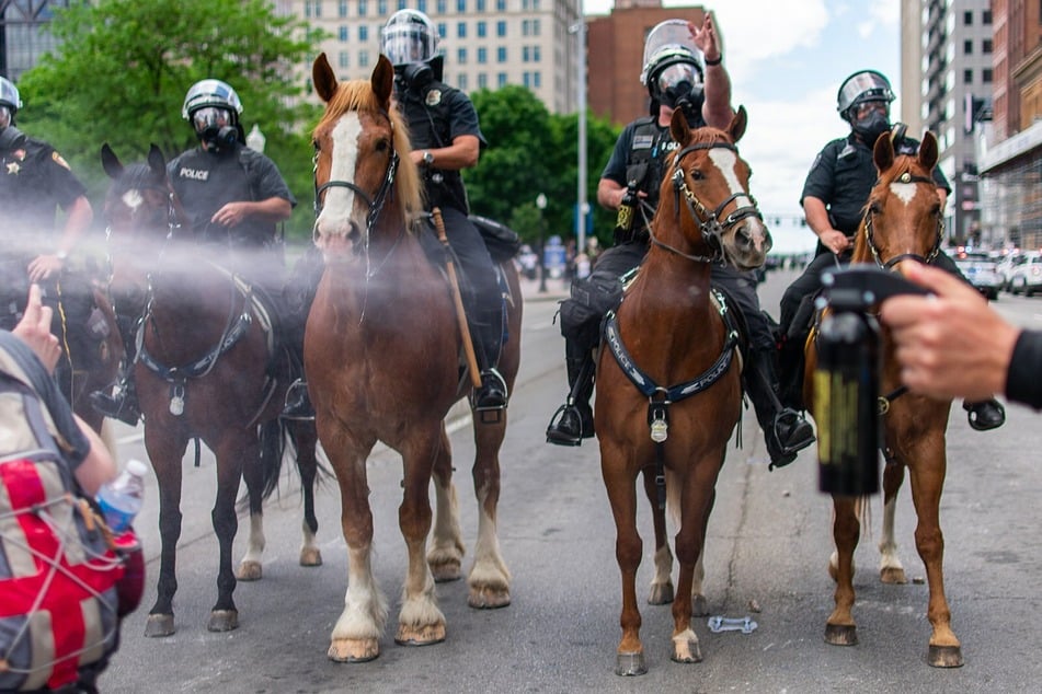 Columbus police patrolled the George Floyd protest in May 2020.