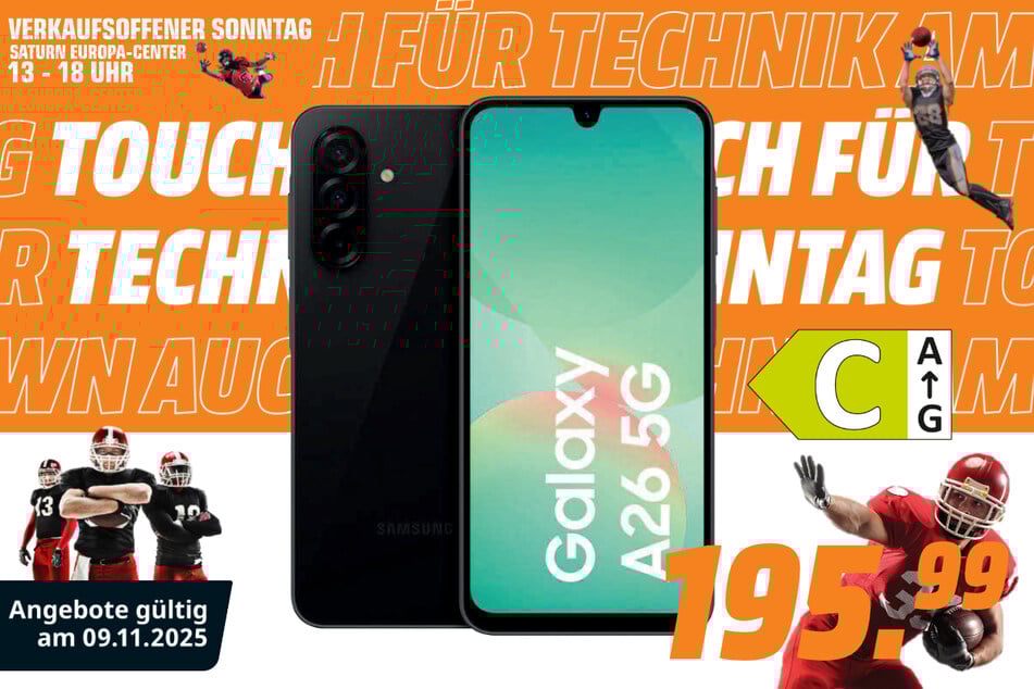 Samsung Galaxy A26 5G für 195,99 Euro.