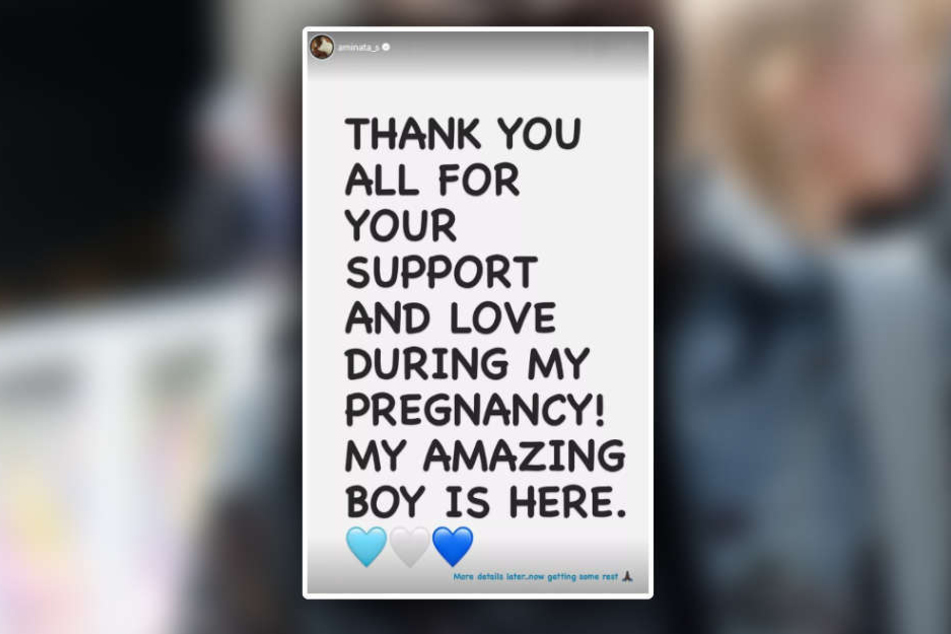 Die 28-Jährige hatte die Baby-News in ihrer Instagram-Story verkündet.
