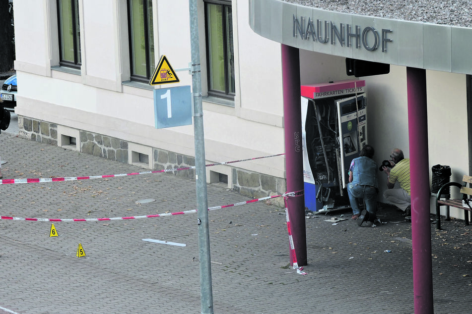 Völlig demoliert wurde der Ticket-Automat in Naunhof bei der Sprengung im September 2018.
