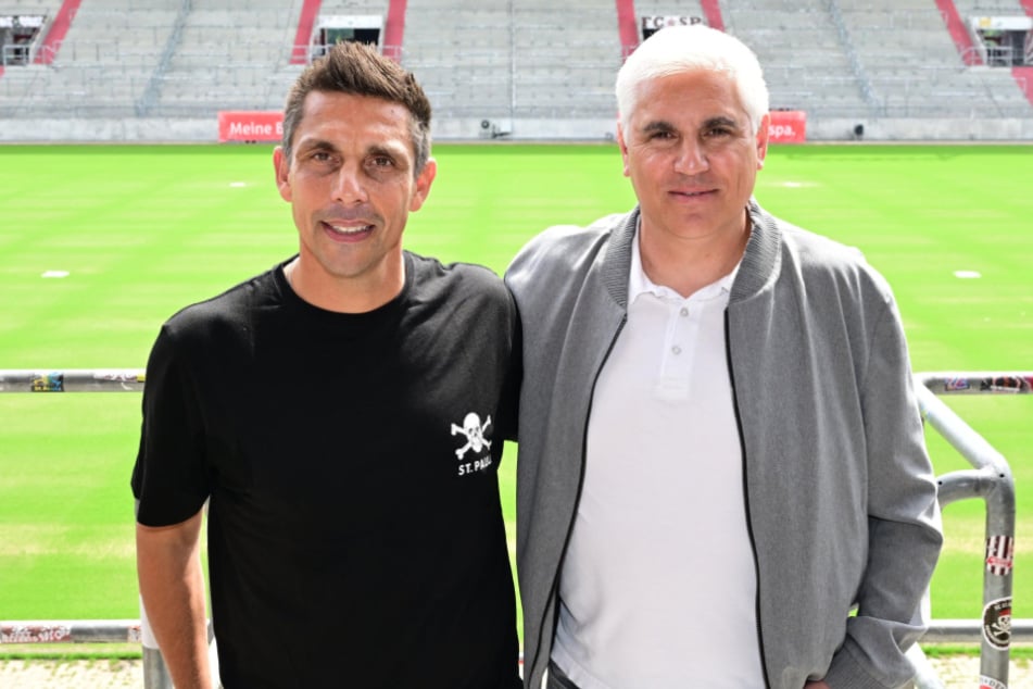 FCSP-Sportchef Andreas Bornemann (54, r.) hält große Stücke auf den neuen Trainer. Er sei "der richtige Mann zum richtigen Zeitpunkt".