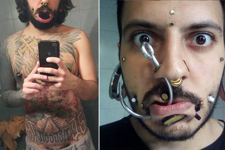 "It's part of me": Italian bodymod fanatic garnished himself with 99 modifications